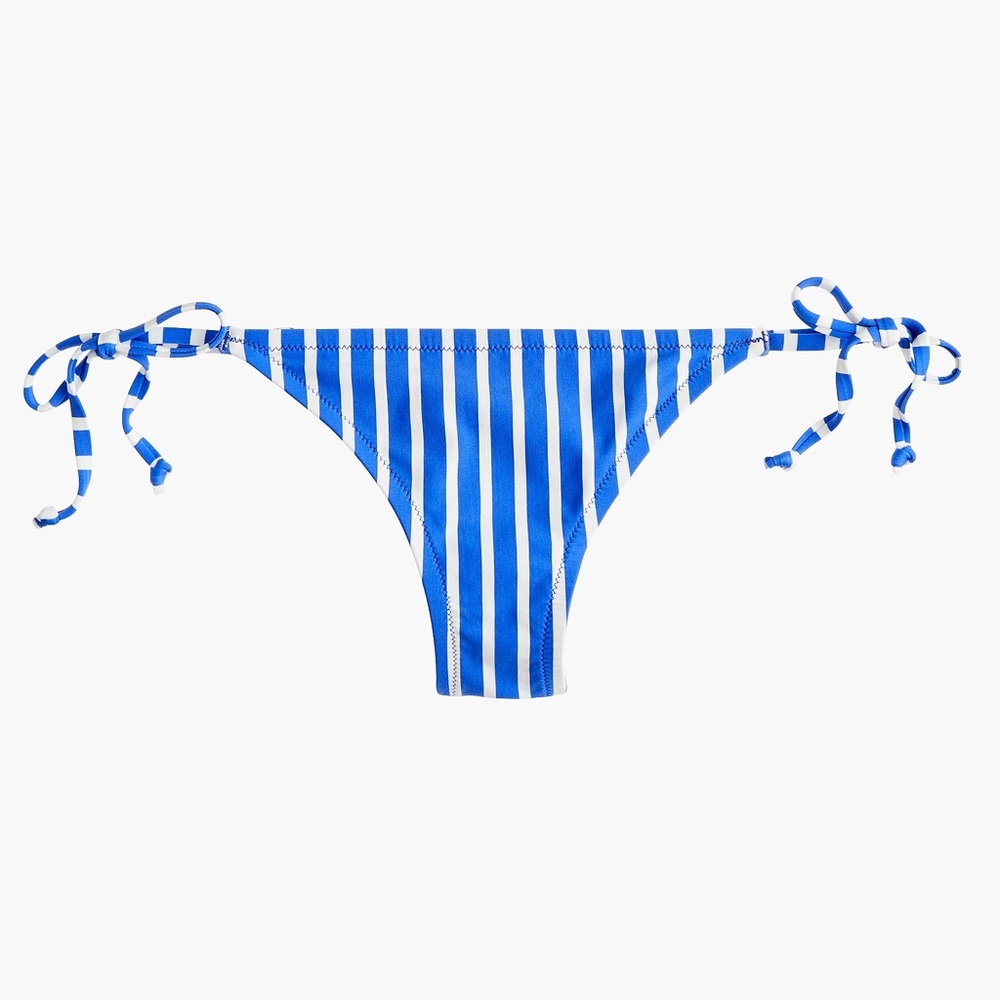 J.Crew Ruffle Wrap String Bikini in Blue/Ivory - Picture 3 of 8